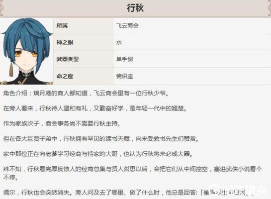原神行秋几命值得养吗？原神行秋什么意思-图1